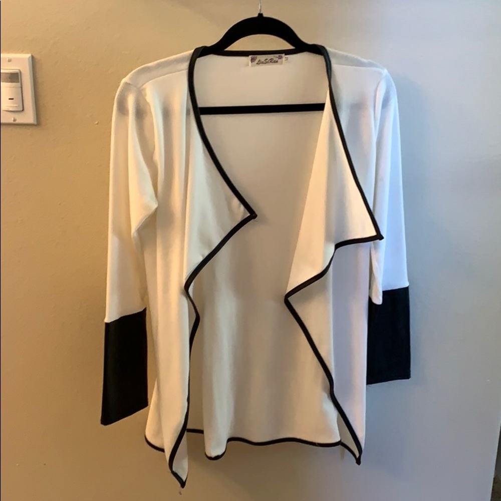White Sweater with black trim